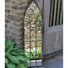 Tall Arch Outdoor Framed Garden Mirror - Grey Metal at Gardenesque