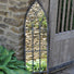 Tall Arch Outdoor Framed Garden Mirror - Grey Metal at Gardenesque