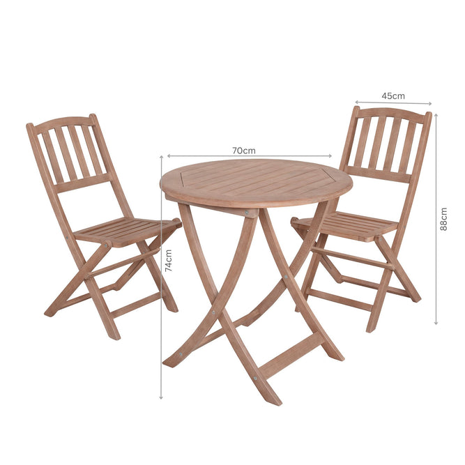 Teak bistro store table and chairs