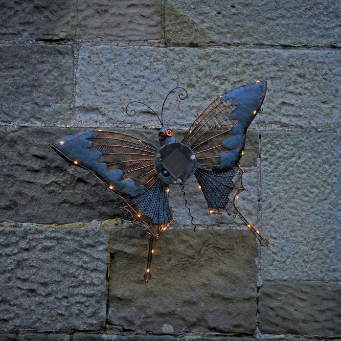 Wall Art Solar Light Garden Decoration - Butterfly at Gardenesque