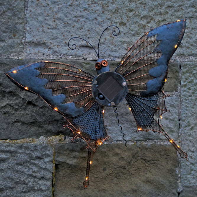 Wall Art Solar Light Garden Decoration - Butterfly at Gardenesque