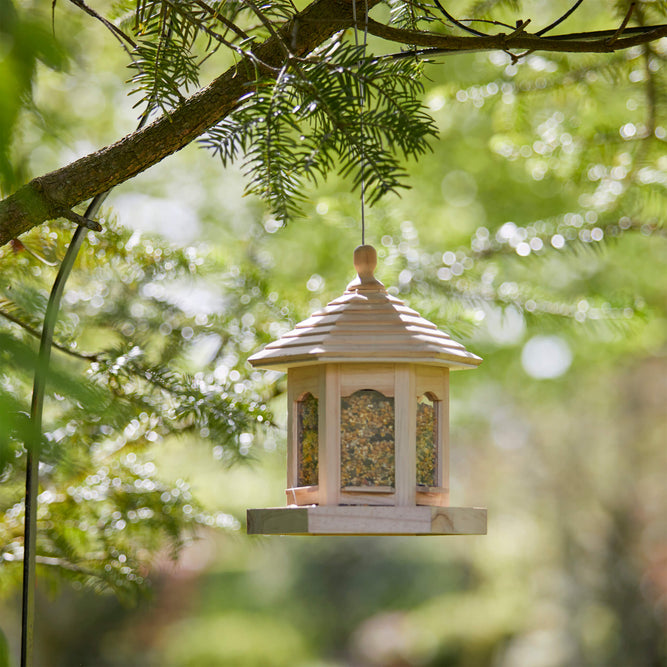 wooden bird feeder