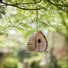 wooden hanging bird feeder