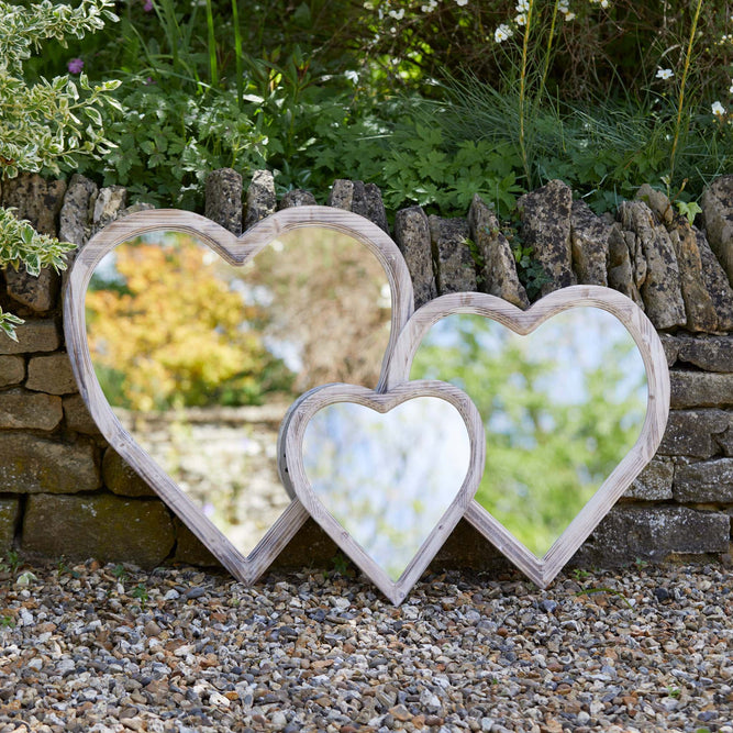 Wooden Heart shabby chic Mirror available at gardenesque